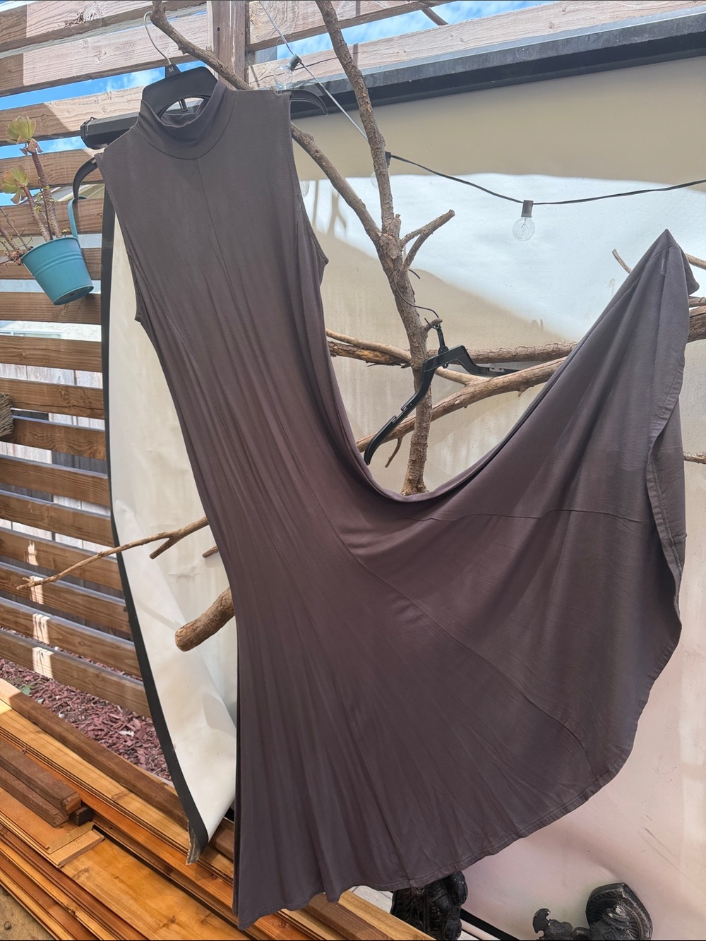 H&M Charcoal Gray Ribbed Maxi Dress